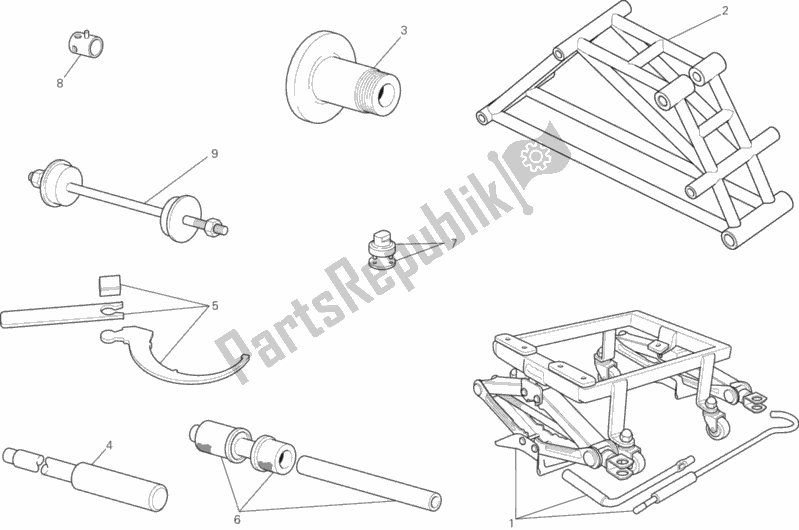 All parts for the Workshop Service Tools, Frame of the Ducati Monster 1200 USA 2018